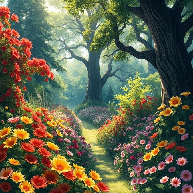 Immerse yourself in the beauty of nature with this stunning garden wallpaper.