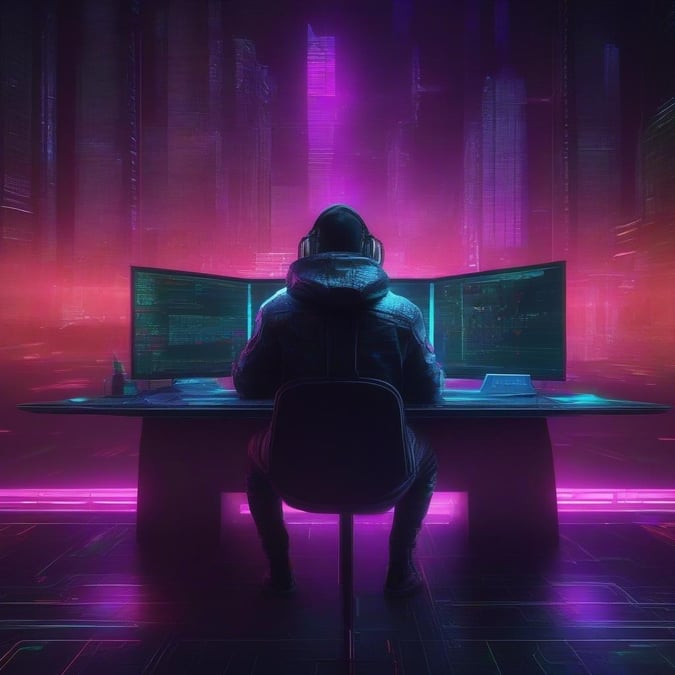 Immerse yourself in the vibrant world of neon and cyberpunk with this captivating wallpaper. The futuristic cityscape, bathed in neon hues, creates a visually stunning backdrop that's perfect for desktop and mobile use.