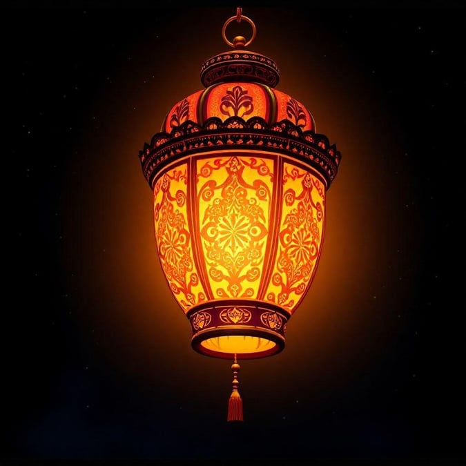 Add a touch of Eastern charm to your digital space with this vibrant red lantern wallpaper, illuminating the night sky.