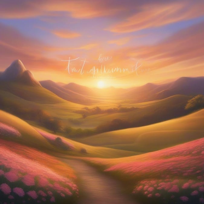 Enjoy the serene beauty of this Mother's Day wallpaper featuring a meadow under a sunset, perfect for desktop and mobile use.