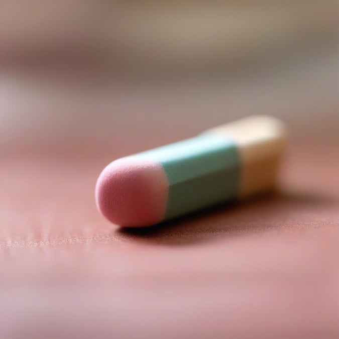 A pink and blue candy-coated pill resting on a surface, symbolizing the start of a new school year.