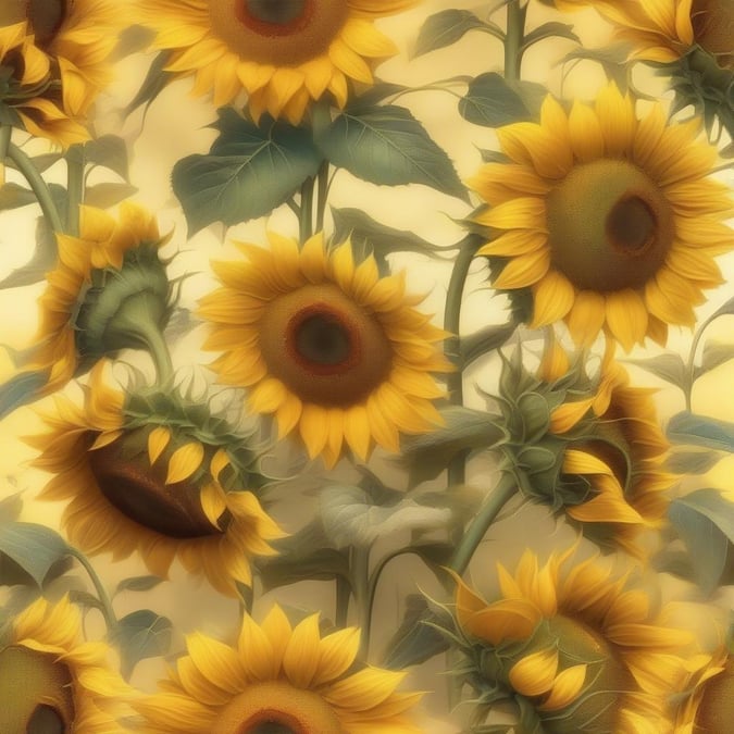 Brighten up your screen with this cheerful wallpaper featuring a lush field of sunflowers under the open sky.