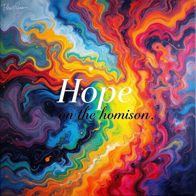 A colorful and inspirational background featuring the word 'hope' as a reminder of the positive power within.