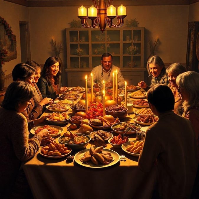 Gather 'round the table for a heartwarming Thanksgiving feast, where family and friends come together to share in the joy of good food and company.