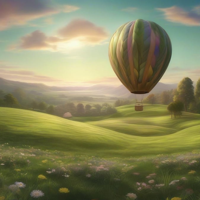 Embark on a whimsical journey through a magical landscape, perfect for an Easter celebration.