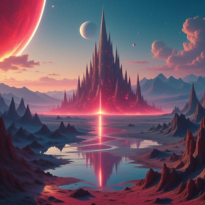 Immerse yourself in a world of wonder with this stunning fantasy sci-fi landscape wallpaper. The vibrant colors and intricate details transport you to a realm of magic and adventure.