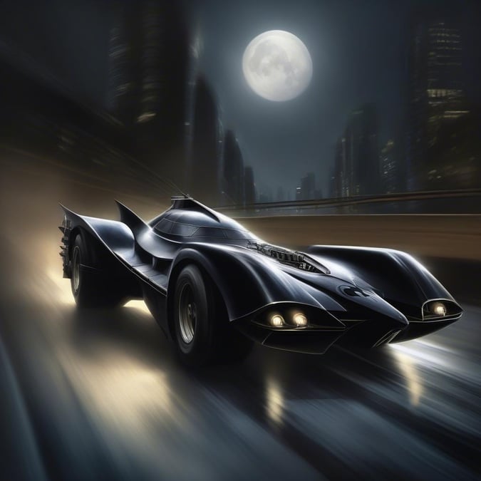 Get ready to save Gotham City with this epic Batman wallpaper. Featuring the iconic Batmobile and the Caped Crusader himself, this image is perfect for fans of the Dark Knight.