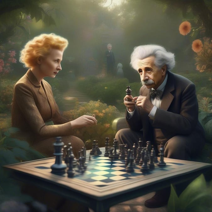 A stunning portrait of Albert Einstein, the legendary physicist and philosopher, captured in a moment of quiet contemplation.