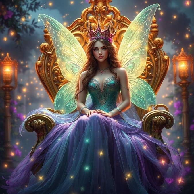 Beautiful fairy princess in her own enchanting domain, embodying the magic of a fantastical world.