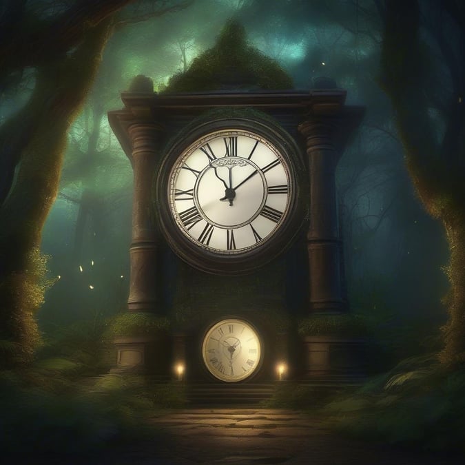 Ring in the new year with this stunning clock in the forest wallpaper. Perfect for desktop and mobile use, this image captures the essence of the New Year's celebration in a serene and natural setting.