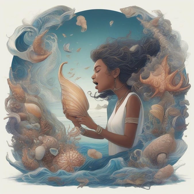 A surreal musical journey, where the sea sings through the shell of a mermaid.