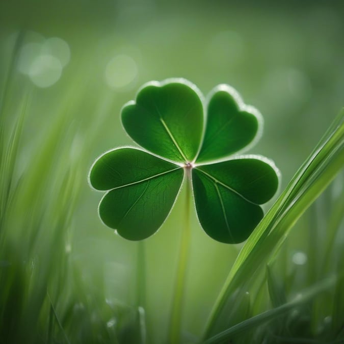 Celebrate St. Patrick’s Day with this beautiful wallpaper featuring a four-leaf clover in the grass. Perfect for desktop and mobile use.