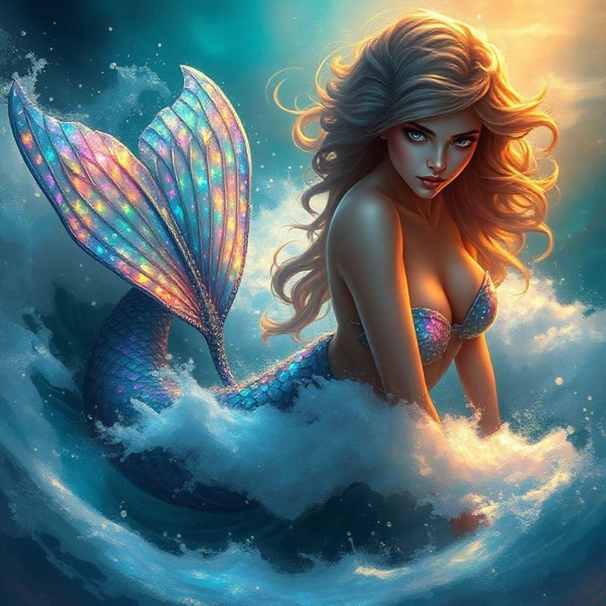 Explore the mystical depths with this alluring mermaid wallpaper. Bring a touch of magic to your digital world.