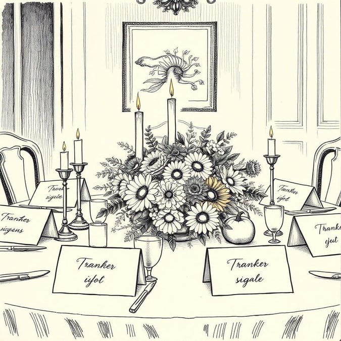 A cozy setting for Thanksgiving, adorned with flowers in centerpiece, signifying gratitude and celebration.