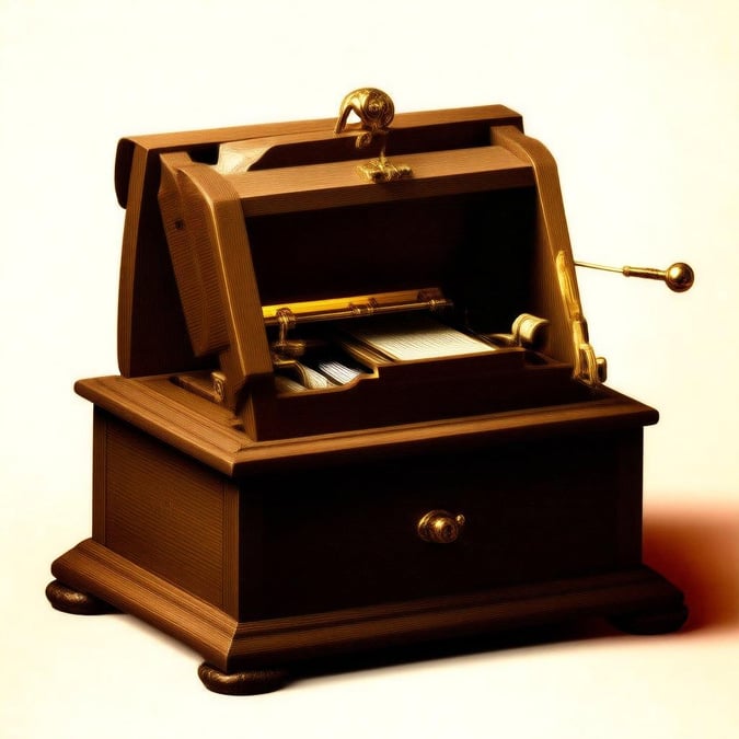 A classic cash register, symbolic of financial history and the charm of old-world commerce.