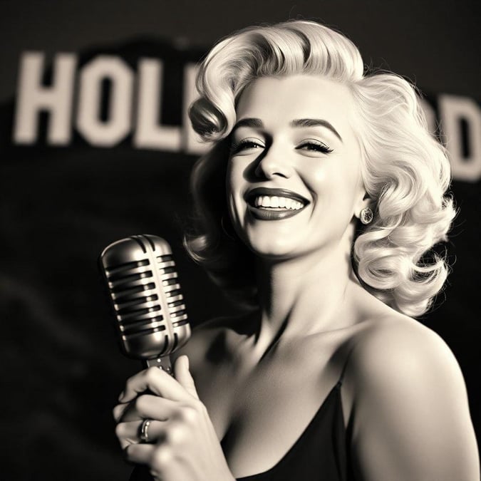 This stunning wallpaper features the iconic actress Marilyn Monroe, known for her captivating smile and timeless beauty.