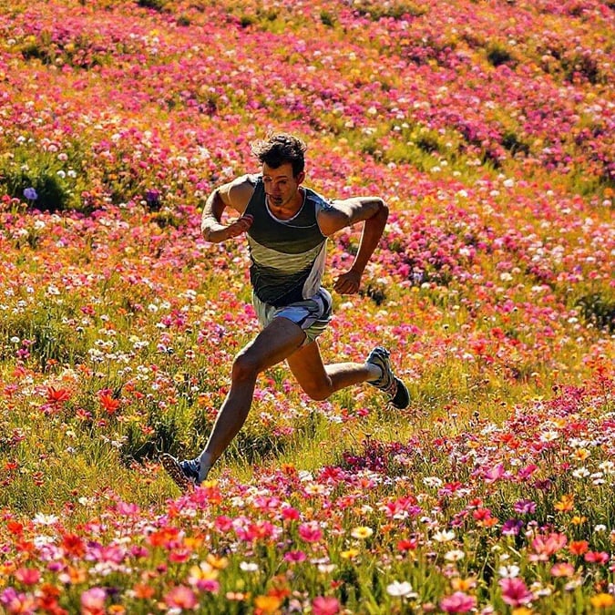 A runner in motion, capturing the essence of sports and athleticism.