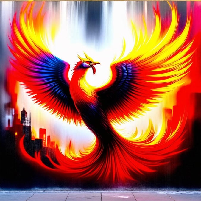 This stunning wallpaper features a majestic phoenix rising from the ashes, symbolizing hope, renewal, and transformation. The vibrant colors and intricate details make it a perfect addition to any desktop or mobile device.