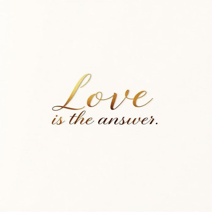 A serene and romantic wallpaper that reminds us all that love is the ultimate answer. Perfect for your desktop or mobile device to celebrate weddings, anniversaries, and the power of love.