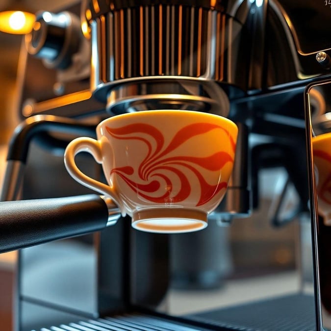 A warm and inviting image of a coffee cup on a wooden table, perfect for a morning pick-me-up or an afternoon break.