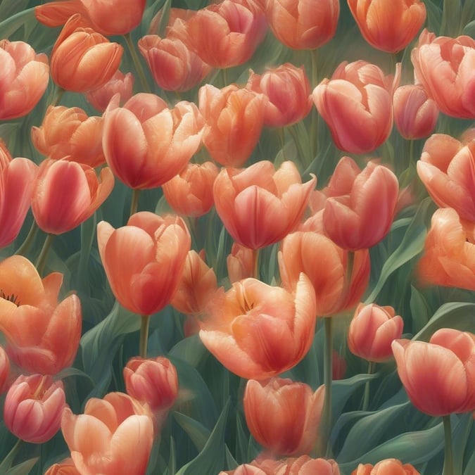 This wallpaper features a stunning tulip garden, perfect for adding a touch of natural beauty to your desktop or mobile device.