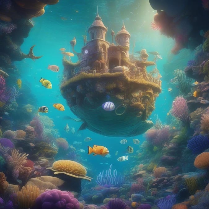 Immerse yourself in the magical world of this underwater castle, where fantasy meets reality.