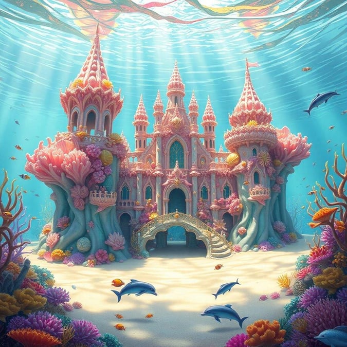 Immerse yourself in the enchanting world of fantasy with this breathtaking underwater castle wallpaper. The intricate details and vibrant colors will transport you to an underwater realm of wonder and magic.