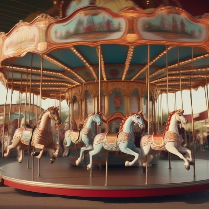 Step into a bygone era with this stunning vintage carousel wallpaper, perfect for adding a touch of nostalgia to your desktop or mobile device.