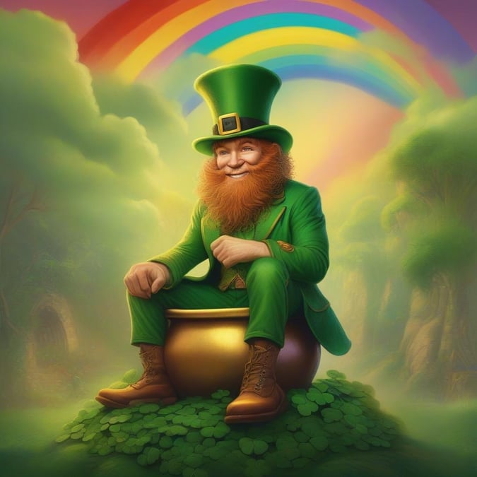 A whimsical wallpaper featuring our favorite Irish leprechaun sitting on a pot of gold, ready to celebrate the luck of the Irish with you!