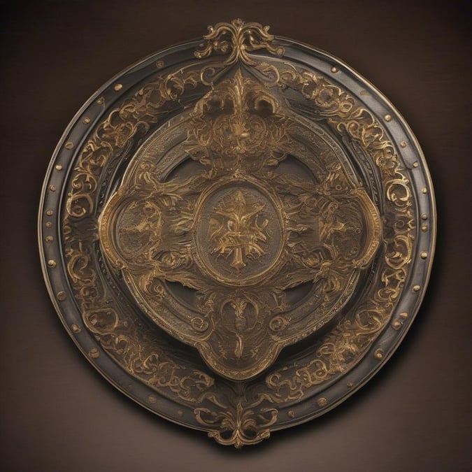 A beautifully crafted antique shield of arms, perfect for a St. Patrick's Day celebration. The intricate design and rich colors make it a striking piece of art.