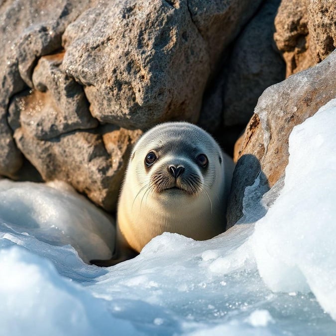 This adorable seal is the perfect desktop wallpaper for anyone who loves animals. Its cute face and playful expression will brighten up your day and make you smile.