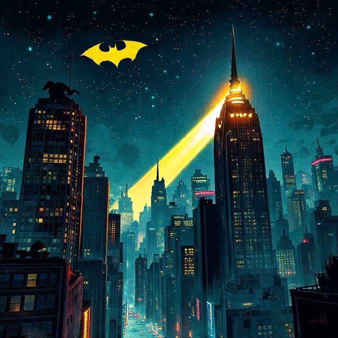 This wallpaper features Batman in the heart of Gotham City, showcasing his iconic presence in the city's skyline. The image captures the essence of the Dark Knight's vigilante spirit, highlighting his commitment to justice and protection of the city's citizens.