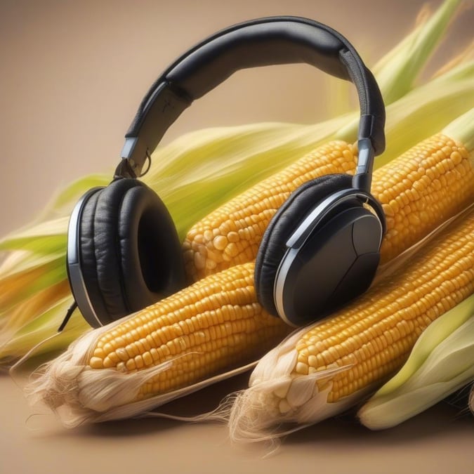 This image is a wallpaper that captures the essence of a cornfield in a musical way. The image features a serene and vibrant scene of a cornfield, with the golden yellow cornstalks swaying gently in the breeze. The image is set against a clear blue sky with a few white clouds, adding to the peaceful atmosphere. The overall effect is one of harmony and balance, as if the cornfield is singing a sweet melody.