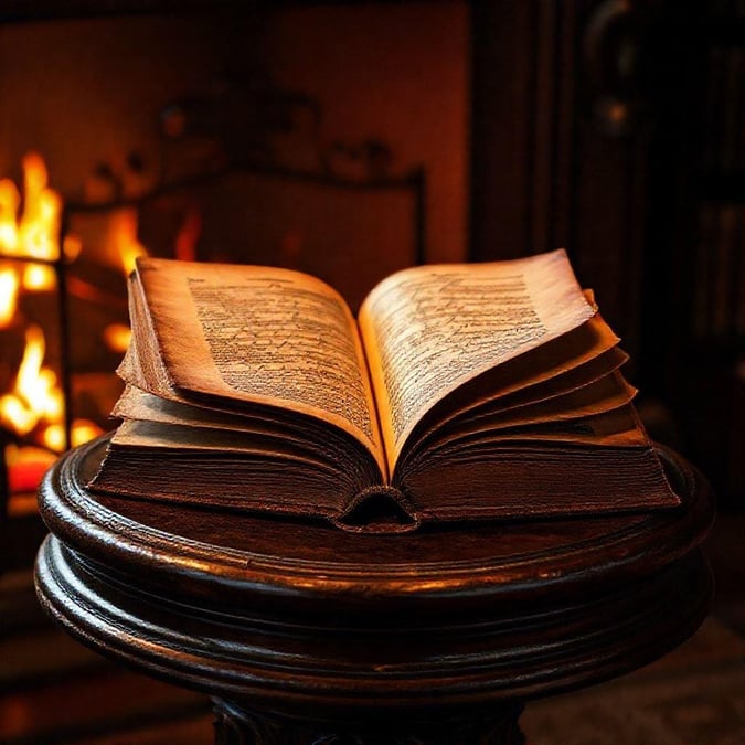 An open book on an antique stand, symbolizing the wisdom of the past that remains relevant today.