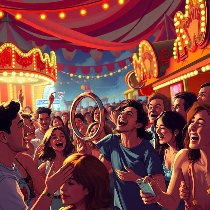 Get ready for a thrilling ride at the carnival with this vibrant wallpaper. Perfect for desktop and mobile use, this image captures the excitement and joy of a day at the carnival.