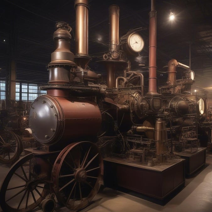 Step back in time with this stunning vintage steam engine wallpaper, perfect for adding a touch of industrial chic to your desktop or mobile device.