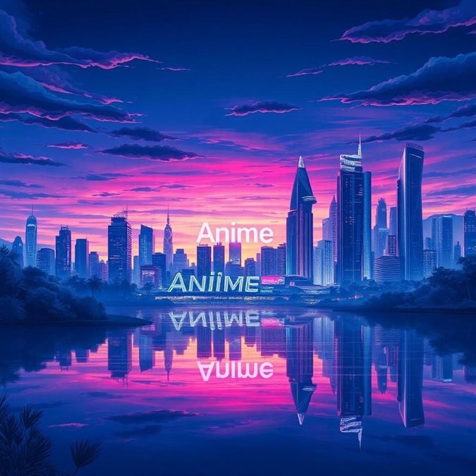 Experience the vibrant world of anime with this stunning cityscape wallpaper. The tranquil lake reflects the city's lights, creating a sense of depth and tranquility. The neon sign reading 'Anime' adds a touch of modernity to the scene, while the intricate details of the city's architecture showcase the beauty of this genre.