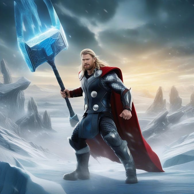 Unleash the power of Thor with this epic wallpaper, perfect for fans of the Marvel Cinematic Universe.