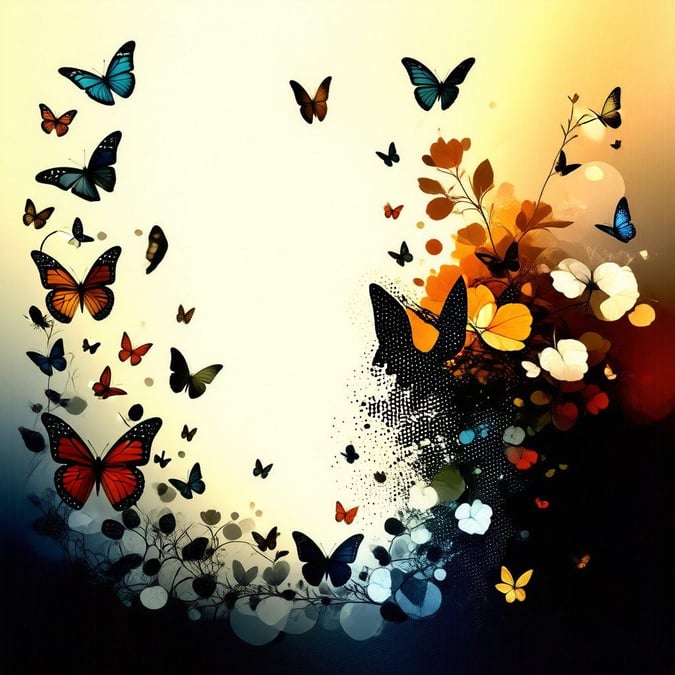 This lively wallpaper captures the beauty of nature with vibrant butterflies soaring among flowers. It's perfect for bringing a touch of whimsy to your digital space.