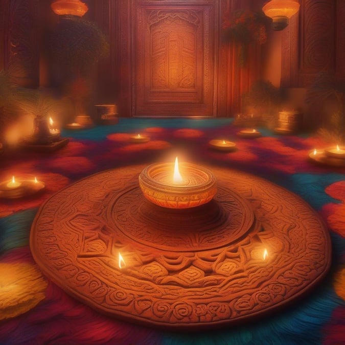 Add a touch of Diwali magic to your desktop or mobile with this stunning wallpaper. The vibrant colors and intricate details of the Diya will transport you to the festive spirit of Diwali.