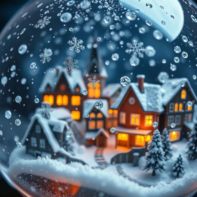 Get ready to be transported to a winter wonderland with this stunning snow globe wallpaper. The serene snow-covered village, twinkling lights, and snowflakes gently falling from the sky create a peaceful and magical atmosphere. Perfect for adding a touch of winter magic to your desktop or mobile device.