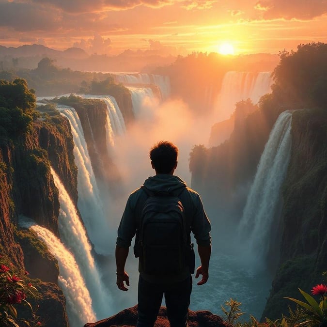 Stand on the edge of the world with a breathtaking view of Angel Falls, the highest uninterrupted waterfall in the world. Embrace nature's grandeur and feel the mist of the falls as it cascades down from the sky.