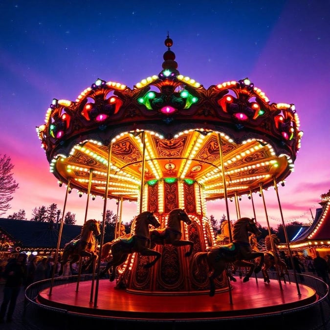 The whimsical spirit of Oktoberfest comes alive with the merry-go-round, a timeless carousel ride that transports us to a realm of fun and laughter.