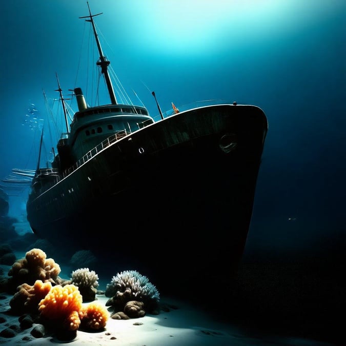 Descend into the depths of the ocean with this majestic steamship. A symbol of human innovation, its journey takes us through the heart of the underwater world.