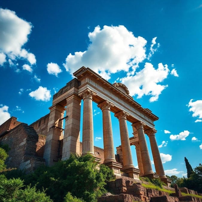 Bask in the grandeur of this ancient city, where history stands tall amidst modern times. From the towering columns to the intricate details, these ruins are a testament to Rome's architectural prowess.