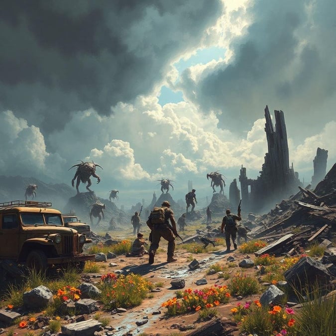 Get ready for a thrilling gaming experience in this post-apocalyptic world, where you must navigate through a desolate landscape filled with monsters and ruins.