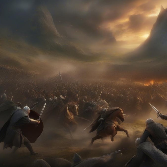 This epic wallpaper captures the intense Battle of Helms Deep from the Lord of the Rings trilogy.