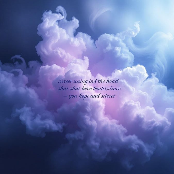 This wallpaper features a serene and inspirational quote set against a backdrop of fluffy clouds, perfect for adding a touch of calm and motivation to your desktop or mobile device.