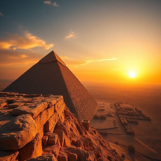 Explore the ancient wonders of Egypt with this stunning pyramid wallpaper, perfect for adding a touch of adventure to your desktop or mobile device.