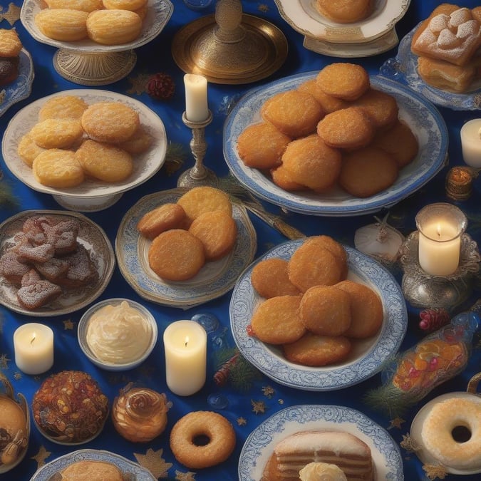 A colorful table adorned with plates of festive donuts, perfect for a joyous celebration.